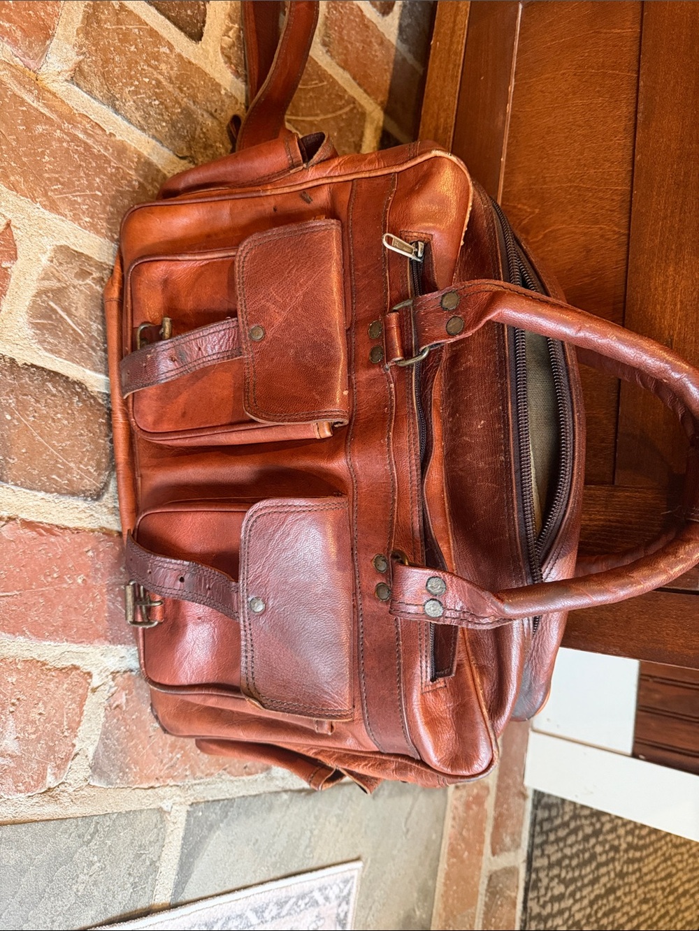 Leather Men’s Briefcase Bag in Brown